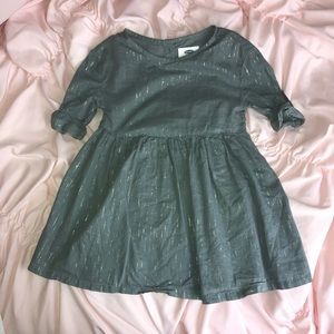 Old Navy 2T green dress with gold accent